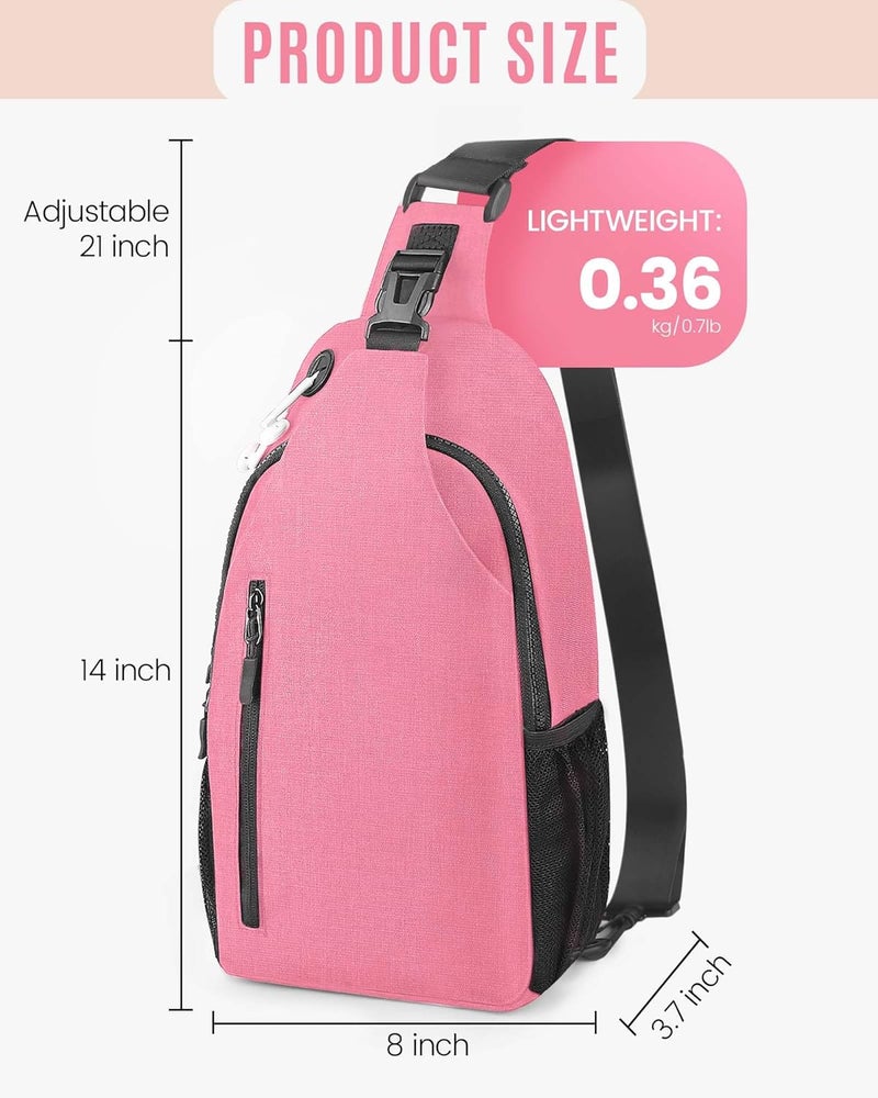 HSEEC Crossbody Sling Bag for Women & Men, Waterproof Sling Backpack, Lightweight Shoulder Chest Bag for Hiking, Travel - Image 2